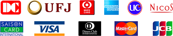 DC/UFJ/MUFGCard/Amex/UC/NICOS/SaisonCard/VISA/DinersCard/MasterCard/JCB